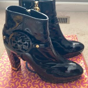 Black Patent Leather Tory Burch Whitney Booties